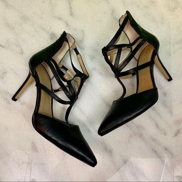 Ann Taylor Shoes - ann taylor • sexy black strappy cutout heels 8.5